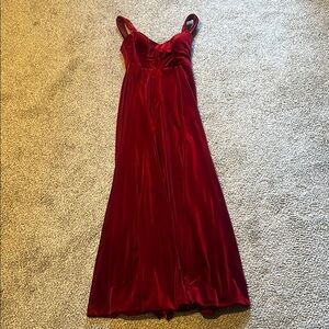 Azazie Burgundy Velvet Wedding Dress